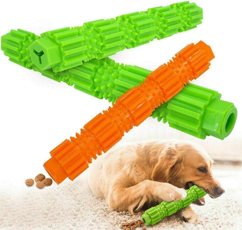 Orange Pet Dog Chew Toy,Rubber Stick Puppy Chewy Toy for Aggressive Chewer, Teeth Cleaning and Slowing Feeding Toy for Dogs Chew Toys Pet Supplies...