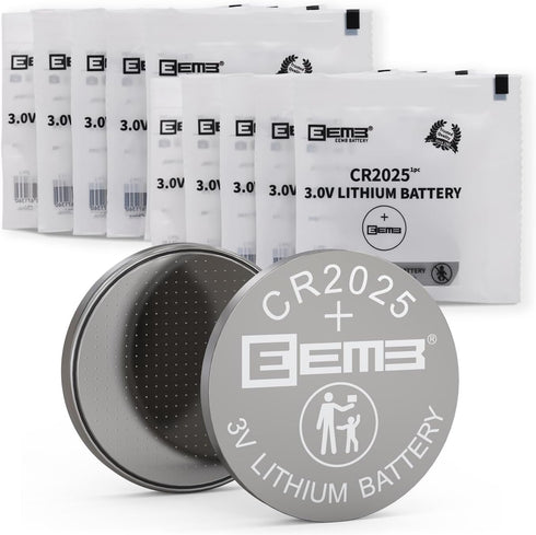 EEMB 10 Pack CR2025 Battery 3V Lithium Battery Button Coin Cell Batteries 2025 Battery for Key FOBs, calculators, Coin counters, Watches, Heart Ra...