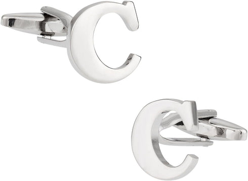 Letter C Cufflinks Monogram Men's Initial Cuff Links with Travel Presentation Gift Box Wedding Groomsmen Groom Party...