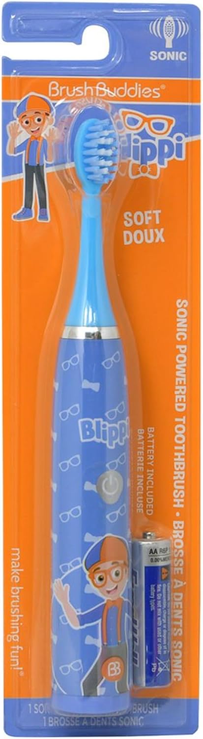 Brush Buddies Blippi Battery Powered Sonic Toothbrush for Kids, Children, Boys, Girls. (Blippi Electric Toothbrush)...