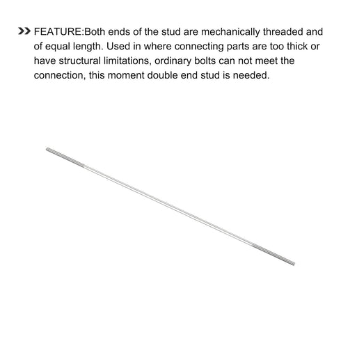 Double Ended Stud Screws (M3 Thread 160mm Length) 20pcs, 304 Stainless Steel Dual Threaded Rod Bolts - for House Maintenance...