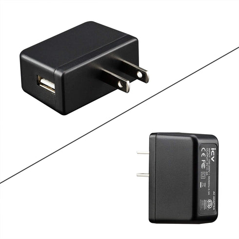 icv USB Wall Charger – 5V 2A AC Power Adapter with US Plug for Phone, Tablet and Other Related USB Powered Devices Small and Lightweight – Designe...