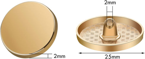 Chuangdi 30 Pieces Metal Flat Button Alloy Shank Round Shaped Sewing Button for Women Suit Woolen Coat Shirt Trousers Sewing Crafts(25 mm,Gold)...