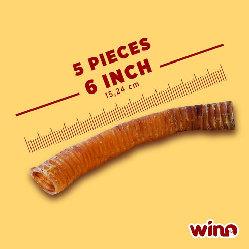WINO - Trachea for Dogs - Fully Digestible, Odor Free Chews, Supporting Dental Health, 100% Beef Hight Protein, Delicious Dog Snacks, Reducing Des...