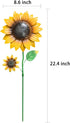 YEAHOME Garden Decor for Outside, 2 Pack 22.4“ Sunflower Garden Stakes Spring Decor, Metal Flowers with Shaking Head Yard Art for Outdoor Yard Law...
