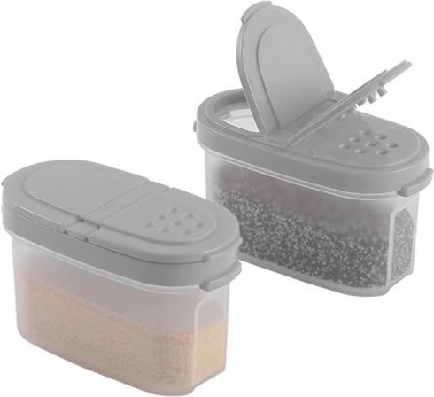 SIGNORA WARE Spice Jars with Lids - 4 oz Refillable Empty Airtight Spice/Seasoning Containers Set -2 in 1 Pour/Sift Shaker Lids Clear Plastic Spic...