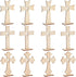 Bright Creations Wooden Crosses for Crafts - 12-Pack, 3 Sizes & Light Brown Unfinished Wood - DIY Blank Crosses with Stands - for Baptism Favors &...
