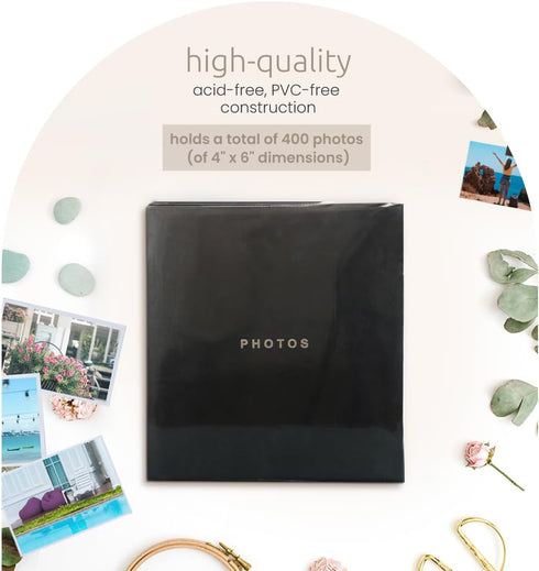 kieragrace KG Jocelyn Photo Album – Black, Holds 400 4" x 6" Photos...