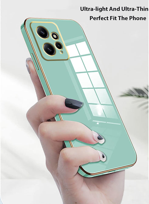 Compatible with Redmi Note 12 4G Case Silicone Pink, Plating Xiaomi Redmi Note 12 4G Phone Case Shockproof Thin and Soft Cover (Green)......