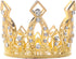JANOU Mini Crown Tiara Cake Topper Crystal Children Hair Ornaments for Wedding Birthday Baby Shower Party Cake Decoration (Gold)...