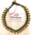 Infinityee888 Trendy Fashion Anklet Green Jade and Brass Bell Ankle Bracelet 10 Inches Woven with Wax Cord Beautiful Handmade Hippie Bohemian Styl...