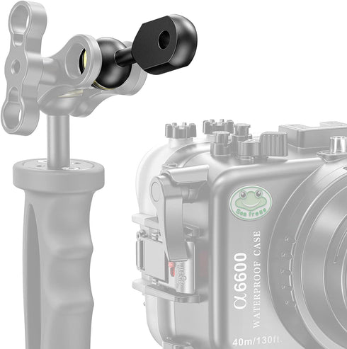 Seafrogs 1" Ball to YS Head Clip Arm, 2.75"/7cm Aluminum Alloy Adapter Arm for Underwater Photography Lighting System, Connector for Diving Strobe...