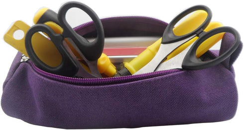 Enyuwlcm Heavy Canvas Stationery Stylish Simple Pencil Bag and Durable Compact Zipper Pencil Case Pouch 1 Pack Purple...