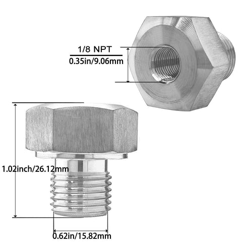 Oil Pressure Sensor Adapter M16-1.5 Adapter to 1/8 NPT for LS Engine Swap LS1 LSX LS3 and for All LS Series Engines 5.3L 6.0L 6.2L...