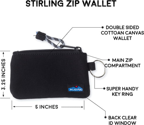KAVU Stirling Double Sided Slim Cotton Canvas Zip Wallet...
