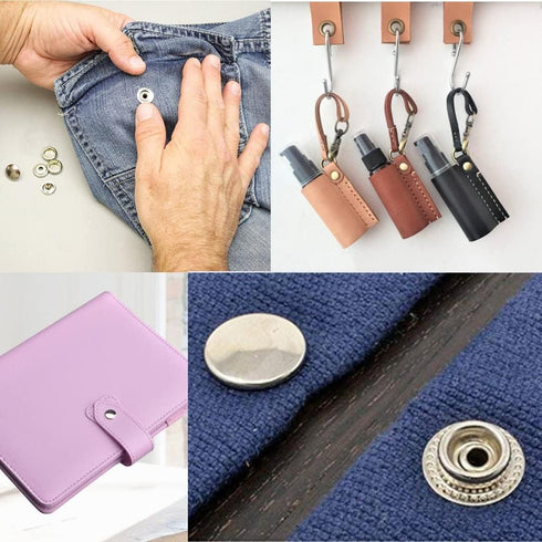 240 Pieces Stainless Steel Snap Fastener Kit, BetterJonny 15mm Snap Button Press Stud Cap with 3 Setting Tools Storage Box for Marine Boat Canvas ...