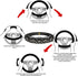 Swono Daisy Floral Car Steering Wheel Cover Cute Daisy Flower Pattern Safe Driving Anti-Slip Steering Wheel Covers Steering Wheel Protection No Sm...