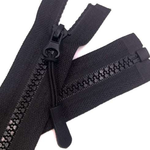 2pcs 28inch Separating Bottom Zipper #5 Black Plastic Jacket Zippers with Zipper Pulls for Coats, Bags, Jackets, and Other Sewing Crafts (28 inch)...