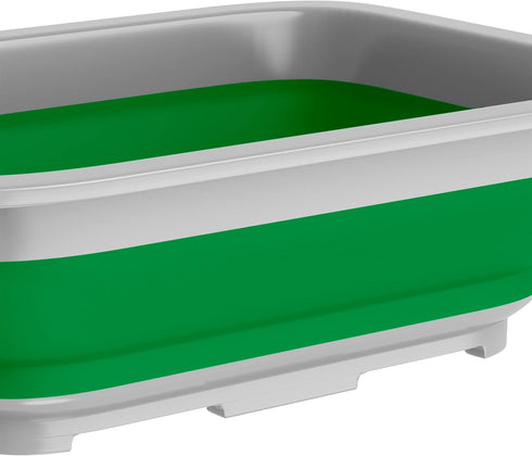Collapsible Ice Bucket - 7.27-Liter Portable Outdoor Multi-Use Basin, Dish Tub, and Storage Basket for Camping and Tailgating by Wakeman (Green)...