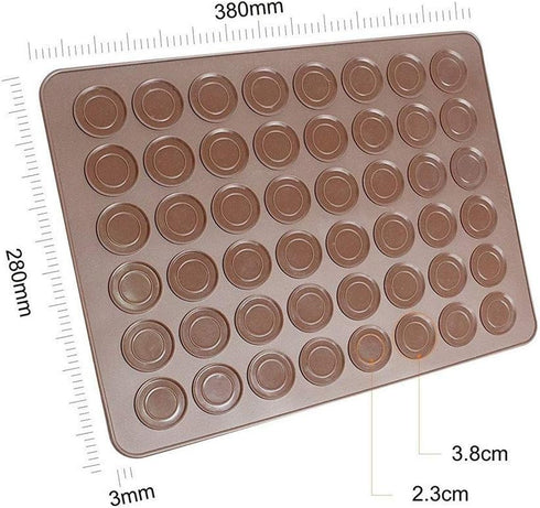 48 Hole Macarons Silicone Mat Baking Mold Silicone Macaron Kit Pastry Baking Mat and Decorating Piping Pot with 4pcs Nozzles...