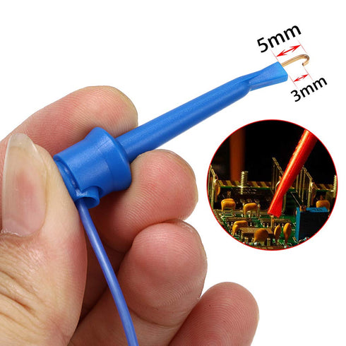 Sumnacon 10 Pcs Multimeter Electrical Test Dual Lead Test Hook Clips - 5 Colors Silicone Flexible Test Cables for Electronic, Component, Testing C...