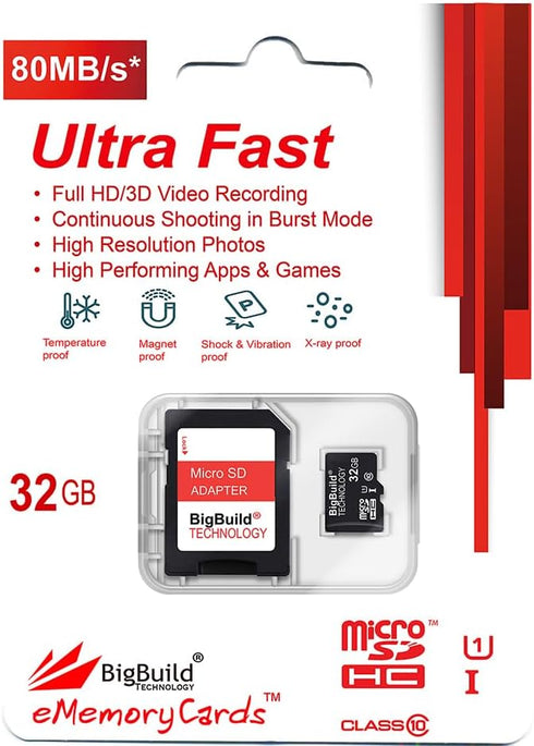 32GB Ultra Fast 80MB/s Micro SDHC Memory Card for Tomtom GO Basic 5/6, Discover 6/7, Camper Tour 6 Satellite Navigator...