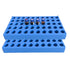 (2 Packs) Vial rack, 2ml HPLC sample bottles rack single blue holds 50 standard 12 mm 2 mL vials, stackable Tube Rack...