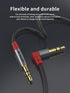 Aux Cord, Headphone Jack to Headphone Jack Aux Cable 90 Degree 3.5mm Audio Cable Male to Male Fish Wire Braided Auxiliary Cord for Android for Car...