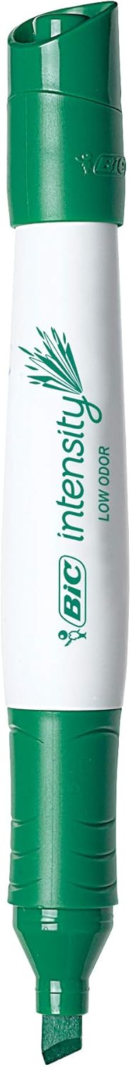 BIC Intensity Bold Dry Erase Marker, Tank Style, Chisel Tip, Green, 12 Pack...