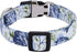 Girl Dog Collar for Small Medium Large Dogs, Cotton Pet Collar, Flowers Daisy and Rose Patterns with Quick-Release Buckle (Rose Blue, M)...