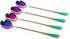 Long-handled ice tea spoon, cocktail stir spoons, stainless steel coffee spoons, Colored ice cream scoop Set of 4...
