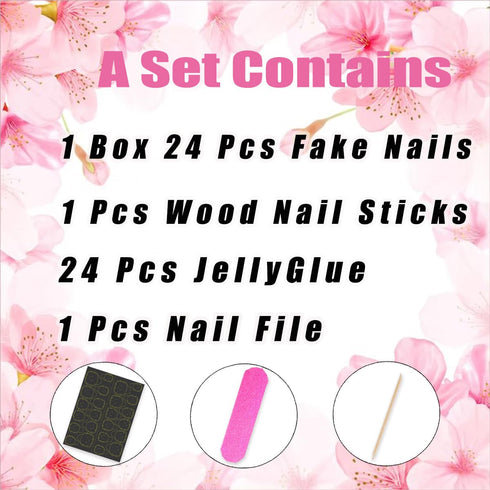 24Pcs Pink Press on Nails Short Square Fake Nails Pink Glitter Full Cover Artificial Nails Glue on Nails Nude Glossy Designs Nails Art Supplies Co...