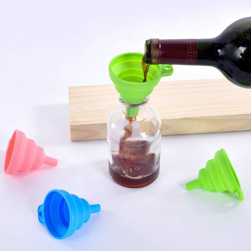 Kitchen Silicone Collapsible Funnel Set of 3,Small and Large,Flexible-Foldable-Cooking-Food-Grade Funnels for Filling Small or Mini Bottles,Perfum...