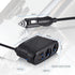 Quick Charge 3.0 Cigarette Lighter Splitter, 2-Socket Car Charger with 27 Inches Extension Cable, 120W 12V/24V Car Charge Splitter with PD 20W Typ...