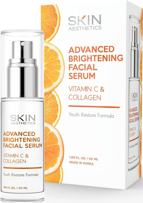 Vitamin C Serum With Collagen - Dermatologist Tested - Korean Skin Care for Dark Spots & Skin Brightening - Anti Aging & Acne Facial Serum - Cruel...
