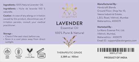 Lavender Oil Essential Oil for Diffuser - 100% Pure and Natural Therapeutic Grade Lavender Oil | for Skin, Massage Aromatherapy, Relaxation, Sleep...