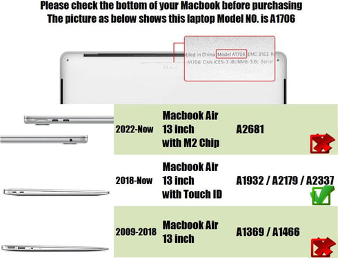 Se7enline Compatible with MacBook Air 13 Inch Case 2018/2019/2020/2021/2022/2023/2024 Hard Shell Case Cover for Mac Air 13-Inch with Retina Touch ...