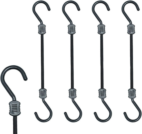 Bungee Cords with Hooks, 24 Inch Superior Latex Heavy Duty Outdoor Bungee Cords with Plastic Steel Hooks for Camping, Tarps, Bike Rack, Tent (4 Pa...