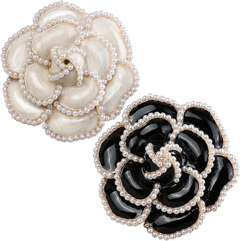2 Pieces Flower Brooch Pin Petal Elegant Exquisite Art Brooch for Women Wedding Banquet Party Brooch Simple Pin...