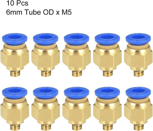 uxcell Straight Pneumatic Push to Quick Connect Fittings M5 Male x 6mm Tube OD 4pcs...