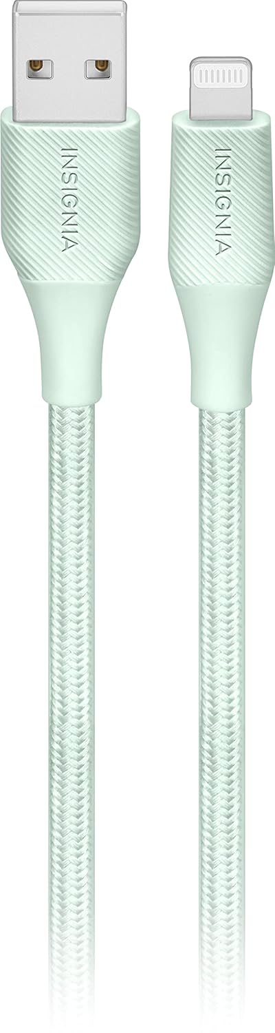 Insignia - 10' Lightning to USB Charge-and-Sync Cable - Green...