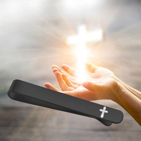 BEKECH Faith Gift for Men Cross Tie Clip Gift Christian Jewelry Gift for Religious Men Boss Coworkers Gift First Communion Jewelry for Him...