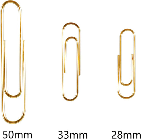 600 Paper Clips,Office Gold Paper Clips Assorted Sizes(Small,Medium and Jumbo) 28 mm,33mm,50 mm...