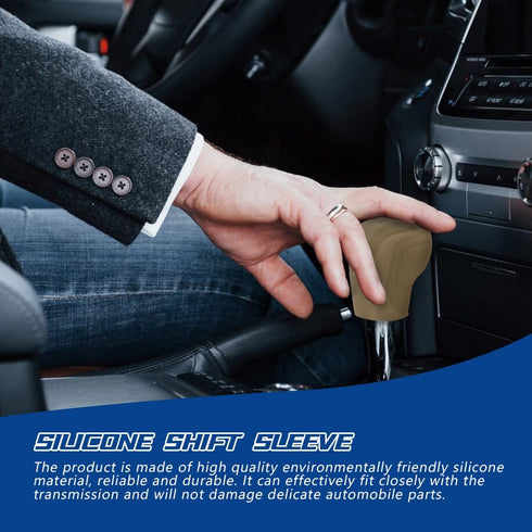 2PCS Car Gear Shift Knob Cover, Elastic Silicone Car Automatic Shift Protector Cover, Comfortable Anti-Slip Handbrake Shifter Cover, Car Interior ...