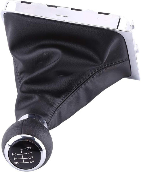 Acouto Manual Shift Knob Boot 6 Speed Car Gear Shift Knob Stick Gaiter Boot Frame Kit Fit for Passat B6 2005-2012 Gear Shifter Boot Cover Replacem...