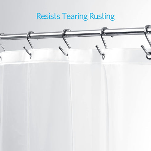 EHZNZIE Clear Shower Curtain Liner Light Weight PEVA, Shower Liner 72x72 Inches, Waterproof, No Chemical Smell with 12 Rust Proof Metal Grommets H...