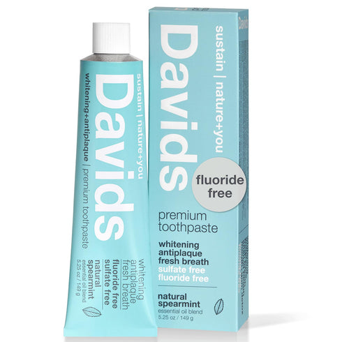 Davids Fluoride Free Toothpaste, Teeth Whitening, Antiplaque, SLS (Sulfate) Free, Promotes Enamel Health, Mouth & Gum Detox, EWG Verified, Natural...