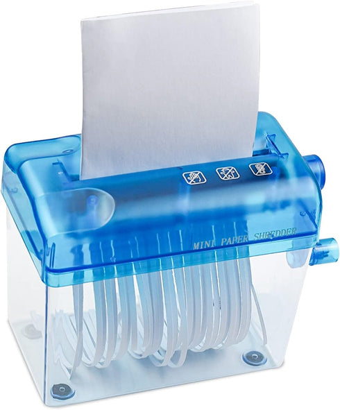 JIKIOU Mini Hand Shredder Portable Paper Shredder Manual Shredder Documents Paper Cutting Tool Home Office Desktop Stationery Christmas Birthday G...