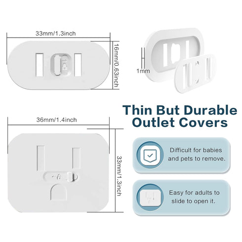20Pcs Outlet Covers Baby Proofing Adhesive Baby Safety Plug Covers for Electrical Outlets Sliding-Lock Child Proof Outlet Cover Wall Socket Covers...