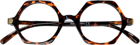 Eyekepper Small Hexagon Glasses for Women Reading - Mini Octagon Reading Eyeglasses Odd Readers Men - Tortoise...